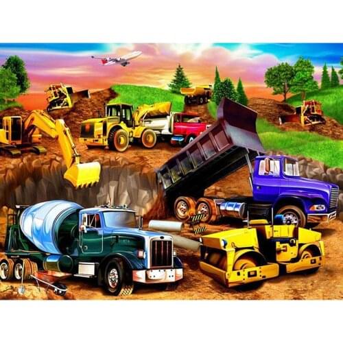 Hot fashion new 5D Diy diamond painting cross stitch truck excavator full square diamond needlework home decoration gift HR3657