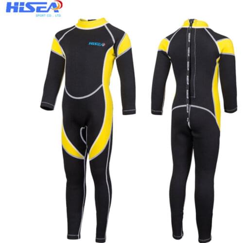 Hisea Neoprene Kids Wetsuit Boys Girls One Piece Diving Suit Long Sleeves UV protection Scuba Suit Snorkeling Surfing Swimsuit
