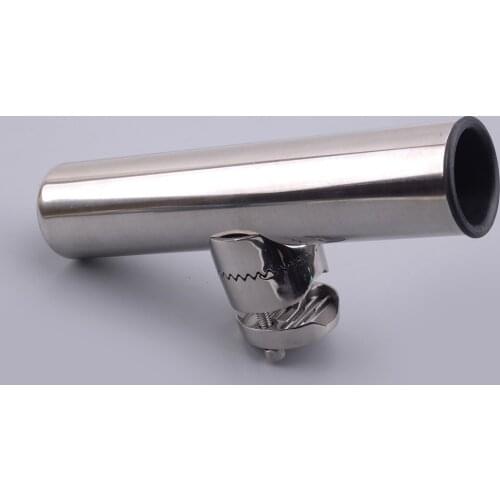 Stainless Steel Fishing Rod Holder Clamp Bracket For Boat With 1-1/4'' to 2" Rail Fishing Accessories Silver