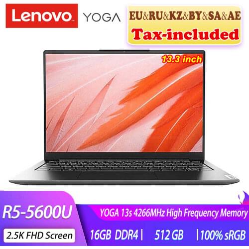 2021 Lenovo YOGA 13s laptop AMD Ryzen R5 5600U 16GB RAM 512GB SSD 13.3inch 2.5K FHD IPS Screen Notebook Computer Ultrabook