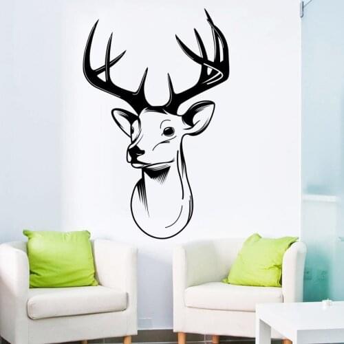 Newest Art Wall Decals Stags Head Stress Wall Mural For Living Room Art Decoration Trophy Antlers Steer Wall Mural Y-679