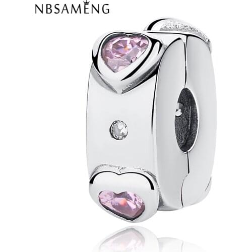 Authentic 925 Sterling Silver Charm Bead Explosion of Love Charms Stopper Valentines Day Fit Bracelets Women Jewelry