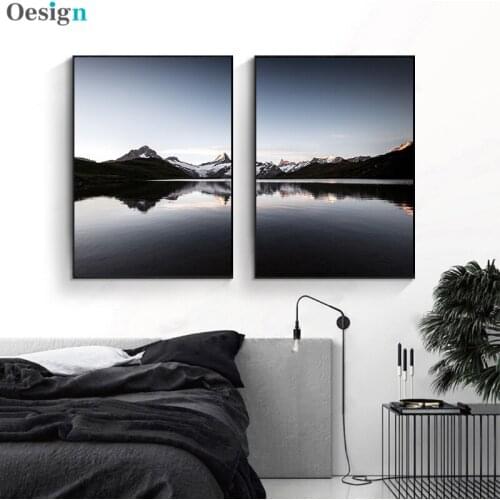 Scandinavian Forest Deer Animal Poster Nordic Nature Landscape Canvas Print Wall Art Painting Decorative Picture Home Decor