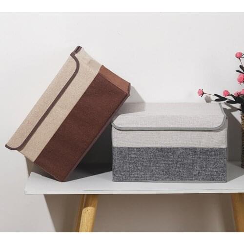 Practical Excellent Rectangle Storage Box with Handle 2 Colors Storage Bin Eco-friendly for Office