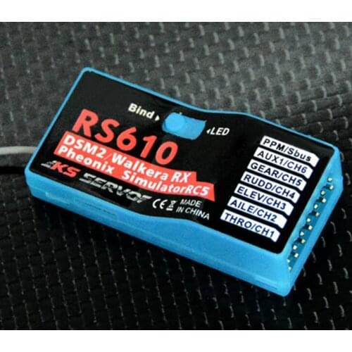KS SERVO RS610 DEVO 2.4GHz 7CH DSSS PPM PWM S.bus Receiver For Phoenix Rc 5 Wireless Simulator Function