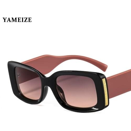 YAMEIZE Rectangle Vintage Sunglasses Women Luxury Brand Designer Sunglass Retro Mens Glasses Eye Glasses Man Gafas De Sol Mujer