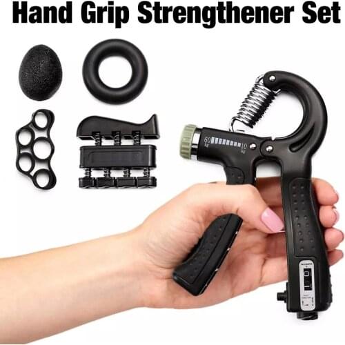 Counting Grip Set, Adjustable Strength Resetting Hand Strength Meter Training Accessory