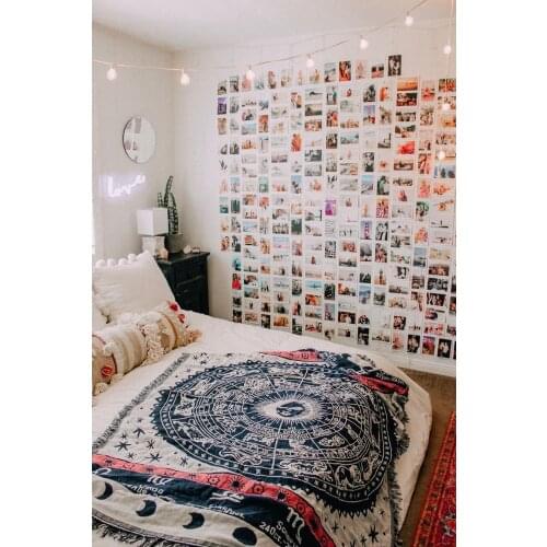 Mediterranean Constellation Sofa Towel Retro Sofa Blanket Line Blanket Literary Tarot Tablecloth Throw Blanket Home Tapestry