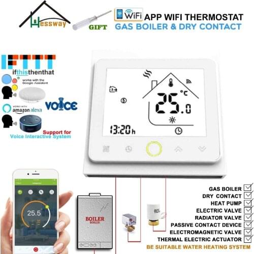 Multifunction Voice Interaction Touch Screen Room WIFI Thermostat for Heating and Hot Water for Thermostatic Radiator Valve