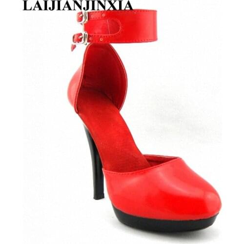 New sexy red 13cm high heel shoes, red bride wedding shoes, banquet princess shoe Dance Shoes