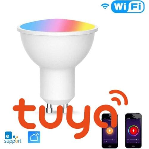 Tuya smart life app control GU10 led downlight bulb RGB CCT smart spot light bulb dimmable led lamp compatible with Amazon Alexa