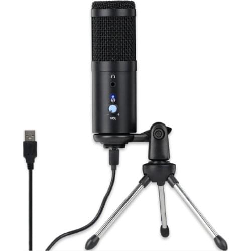 Universal Microphone Wired Mic with Stand for Computer Laptop PC USB Wired Condenser M Recording Studio Desktop Mic Microphone