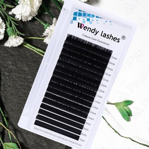 Wendylashes all size 16rows/tray 9-16mm mix individual mink eyelashes extension russian volume eyelashes extension supplies