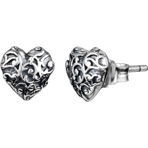 CKK Earring Regal Hearts Stud Earrings Sterling-Silver-Jewelry 100% for Women Brincos Oorbellen Pendientes