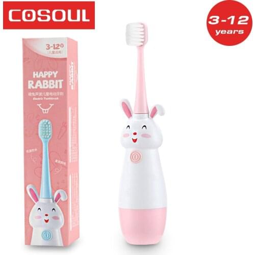 Children Electric Toothbrush Soft Bristles Professional Child Toothbrush Baby 3 -12 Years Old Cute Rabbit Kids Teeth Care
