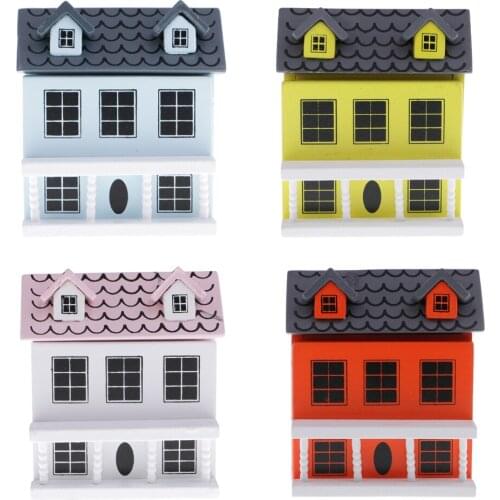 1/12 Scale Dollhouse Miniatures Mini Wooden House Model Toy Decoration Accessories
