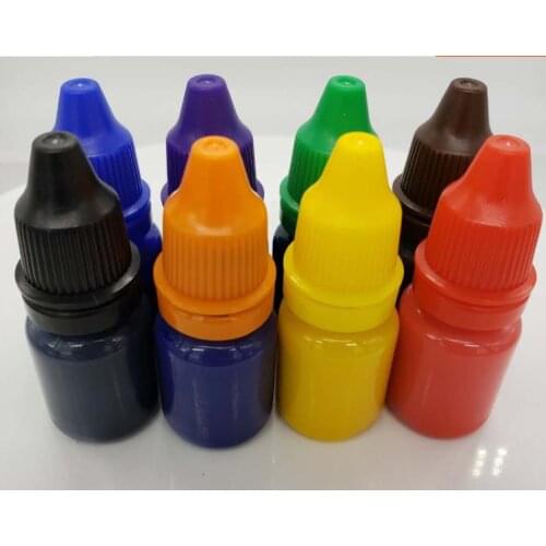 10ml Self-Inking Colorful Ink for Photosensitive stamp refilling ink red green blue black orange pink Chocolate coffee white