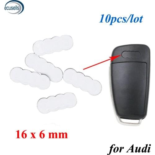 10pcs/lot, 16*6mm Oval Sticker Remote Car Key Emblem Logo Replacement for Audi Remote Key