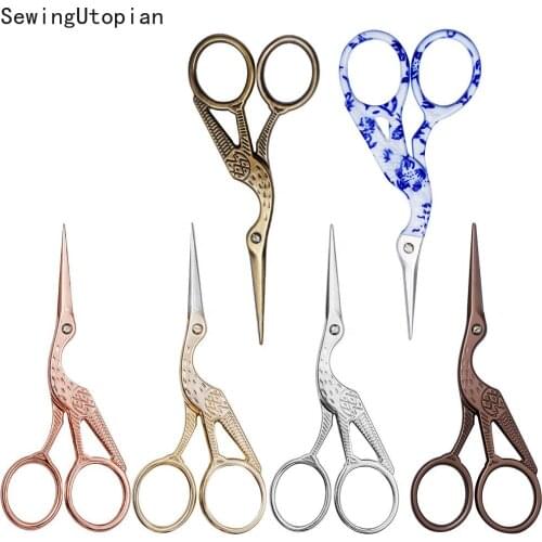2PCS Crane Cross Stitch Classic Vintage Antique Embroidery Sewing Stainless Steel Tailor Scissor Thread Scissors Thread Cutter