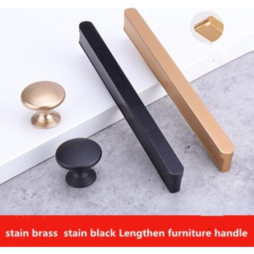 400 500 600 800 1000MM Modern simple Lengthen furniture handle stain brass black kitchen cabinet wardrobe cupboard pull 300