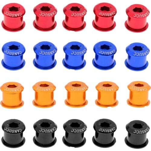 5Pcs Bike Crank Arm Fixing Bolts Cycling Crankset Screws 5/7mm for Single/Double Chainring Bicycle Replacement Accessory