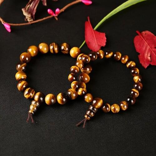 8mm 10mm 12mm Tiger Eye Lapis Lazuli Pink Quartz Buddhism Gourd Natural Stone Bracelet Yoga Healing Balance Bracelet Jewelry