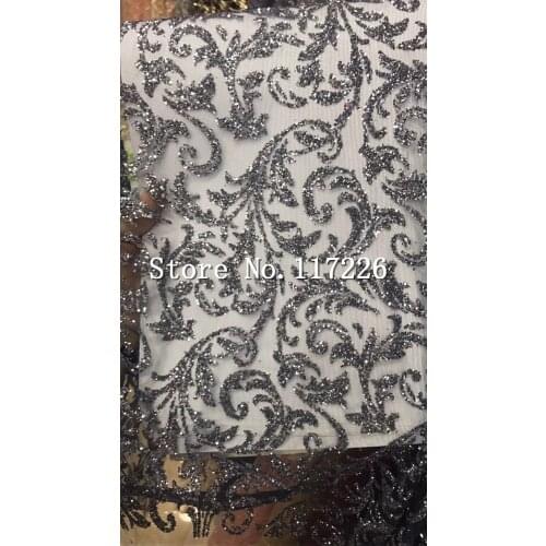 Glued glitter african Tulle lace in gold for nice dress modern design french net lace fabric