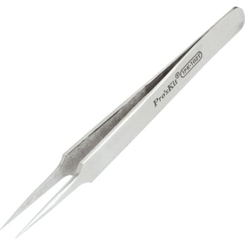 Free Shipping ProsKit 1PK-102T Super Fine Tip Straight Non-magnetic Medical Tweezers(120MM)