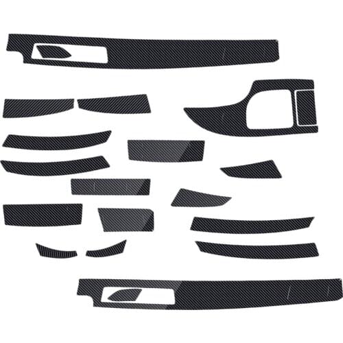 CITALL 18pcs 5D Glossy Carbon Fiber Style Sticker Decal Trim Decoration Fit For BMW 5-Series E60 2003-2007 2008 2009 2010