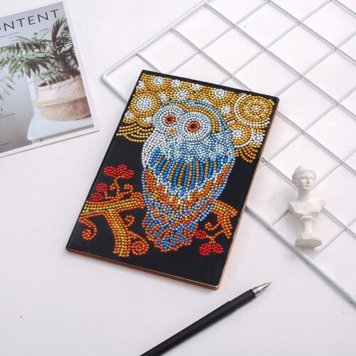 DIY Owl Special Especially Personality Resin Partial Drilling Shaped Diamond Painting 50 Pages A5 Notebook Stationery Gift
