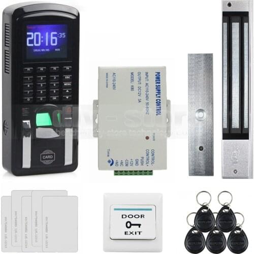 DIYSECUR TCP/IP USB Fingerprint ID Card Reader Password Keypad Door Access Control System + Power Supply + Magnetic Lock Kit