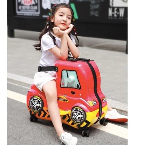 Designer suitcase Carry on luggage Cartoon Kids luggage Can ride Sit Scooter luggage bag Waterproof Suitcases and travel bags