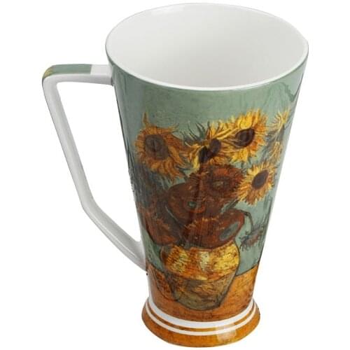 European Bone China Large Capacity Coffee Cup Van Gogh Famous Paintings Art Tea Mugs With Gift Box