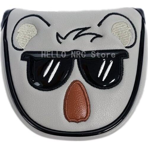 Golf Club Headcovers 1Pcs Mallet Putter Sunglasses Koala Magnetic Closure