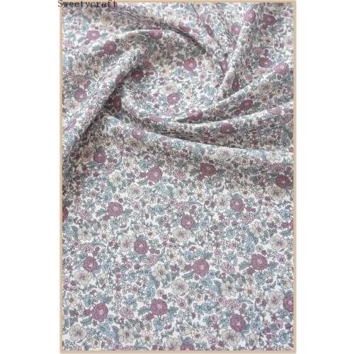 Small Flower Printed Slub Cotton Fabric By Half Meter DIY Sewing Spring Summer Dress Shirt Making Clothes Textile Craft Material