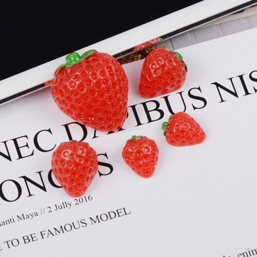 Hot 10pcs S/m/l Resin Strawberry Flatback Stone Embellishment Diy Crafts Embellishments Scrapbooking Accessories Decoration