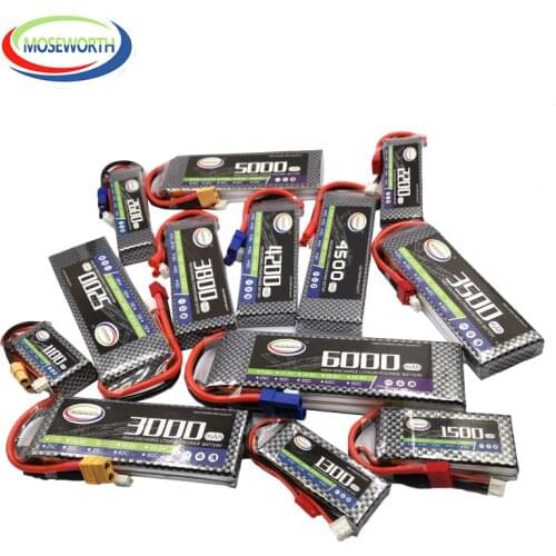 Lithium 7.4V 2S RC Airplane LiPo Battery 2200 3500 4200 5200 6000mAh 60C For RC Drone Aircraft Quadcopter Car Boat 2S