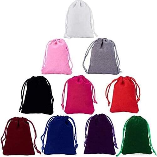 10PCS Velvet Drawstrings Jewelry Bag Candy Gift Bags Favors Storage Bags Pouches For Christmas Party Wedding Can Customized