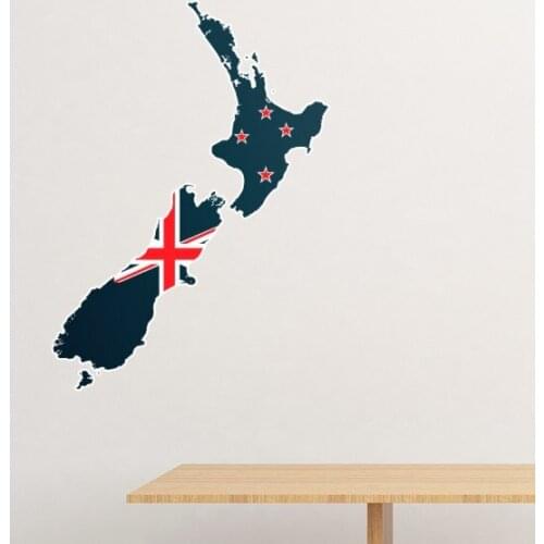 The National Flag The Island Country Map New Zealand Removable Wall Sticker Art Decals Mural DIY Wallpaper for Room Decal