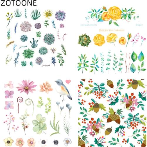 Patches for Clothing Dress Iron on Heat Transfers Applique Diy Flower Animal Set Patch Printed Application Thermo Stickers D