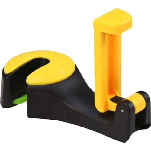 New 2 in 1 Car Headrest Hook with Phone Holder Seat Back Hanger for Bag Handbag Purse Grocery Cloth Foldble Clips Organizer