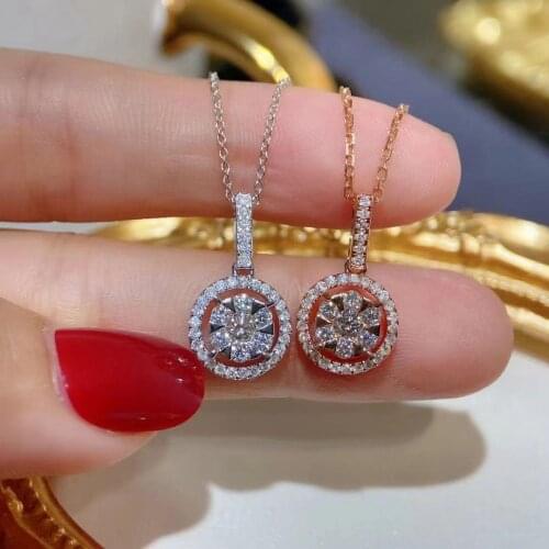 New Fashion Necklace AAAA Zircon Necklace Exquisite Womens Shiny Bright Round Zircon Pendant Jewelry Simple Necklace