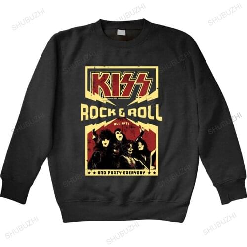 New arrived men hoodie autumn KISS Rock & Roll All Nite Party Everyday Black hoodies Band Merch cotton sweatshirt for boys