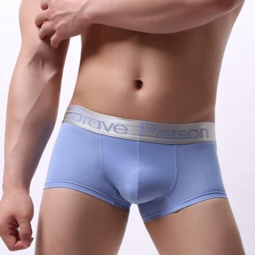 BRAVE PERSON New Arrival Mens soild Underwear Male Boxer Shorts Cotton Fashion Sexy Boxers Men Underpants Boxer Panties
