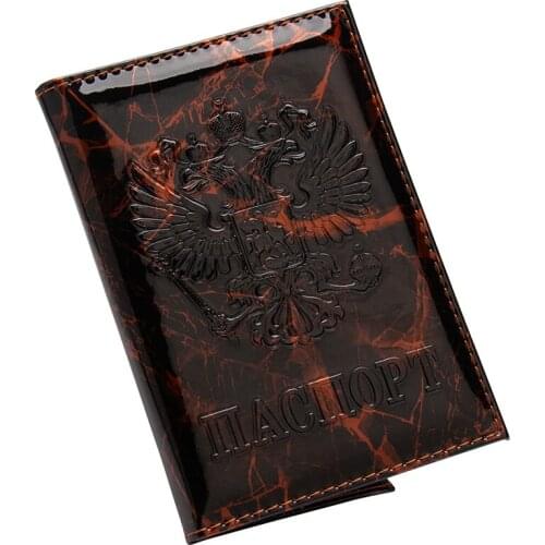 Russian Lightning Stone Grain Print Pu Leather National Passport Cover Cute Credit Card Holder Passport Holder With Traveling