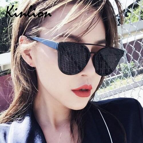 Kinlion Vintage Round Oversized Women Sunglasses Black Pink Men Luxury Sunglass Retro Big Female Sun Glasses Oculos Gafas De Sol