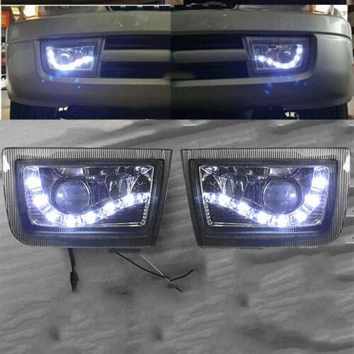 Fit For Toyota Land Cruiser Prado LC90 1998-2002 2pcs/set LED Lens DRL Bumper Fog Light