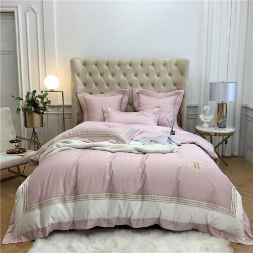 Premium Patchwork Embroidery Duvet Cover 1000TC Egyptian Cotton Luxury Bedding set Bed Sheet Pillowcases Queen King size 4/6Pcs