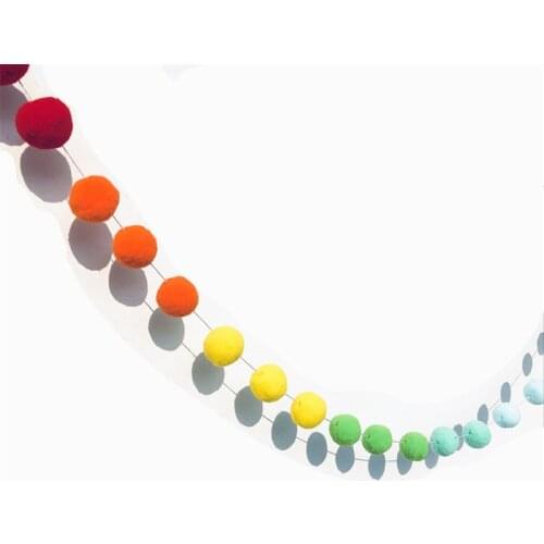 2.5Meter Colorful Pompom Pendant Garland Ins Nordic Ball Flag Party supplies String DIY Handmade Nursery Children Room Decor
