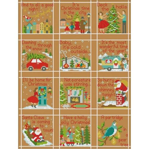 Merry Christmas holiday patterns Counted Cross Stitch 11CT 14CT DIY Chinese Cross Stitch Kits Embroidery Needlework Sets